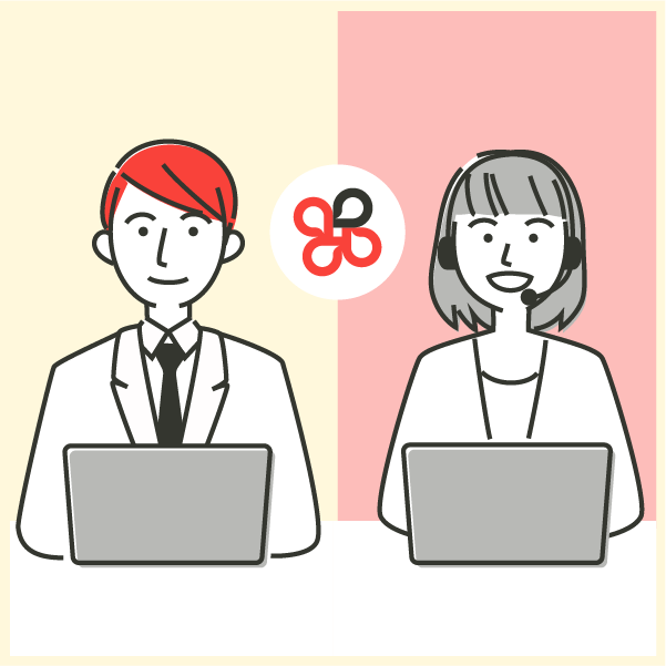 イラスト:Chatworkで電話代行スタッフとやり取り